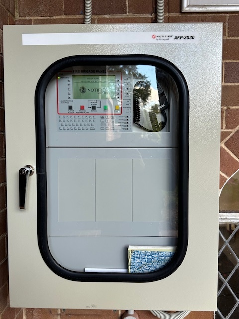 Notifier AFP-3030 fire indicator panel in cabinet