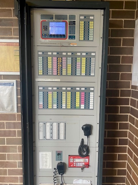Original fire brigade panel before replacement at Pymble Ladies' College
